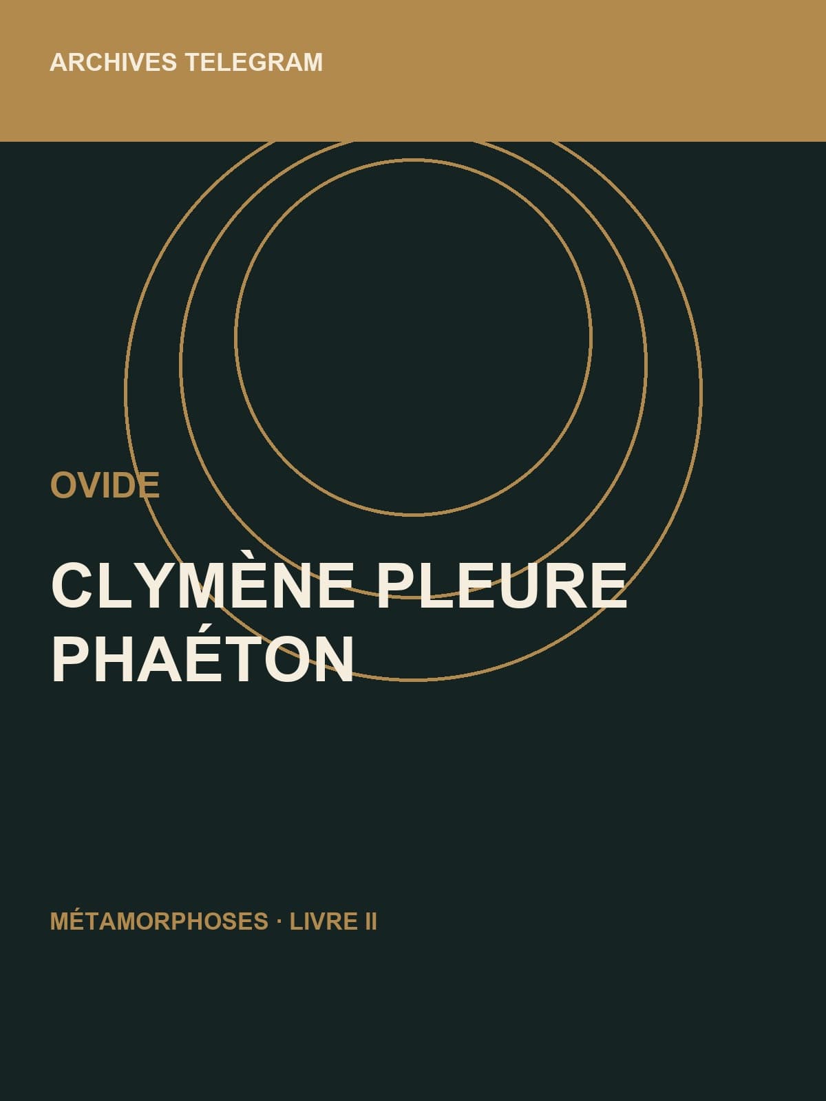 Couverture de Clymène pleure Phaéton — Ovide
