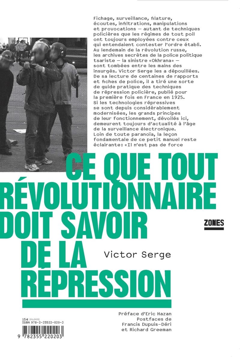 Couverture de Ce que tout révolutionnaire doit savoir de la répression