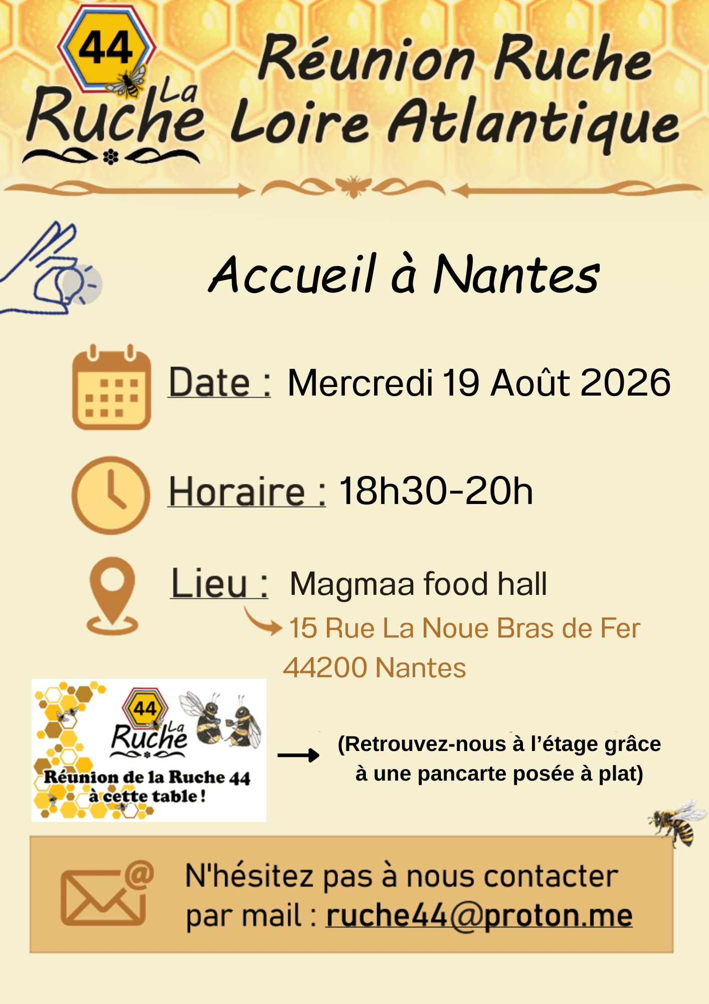Affiche de Réunion d’accueil de la Ruche 44 — Nantes