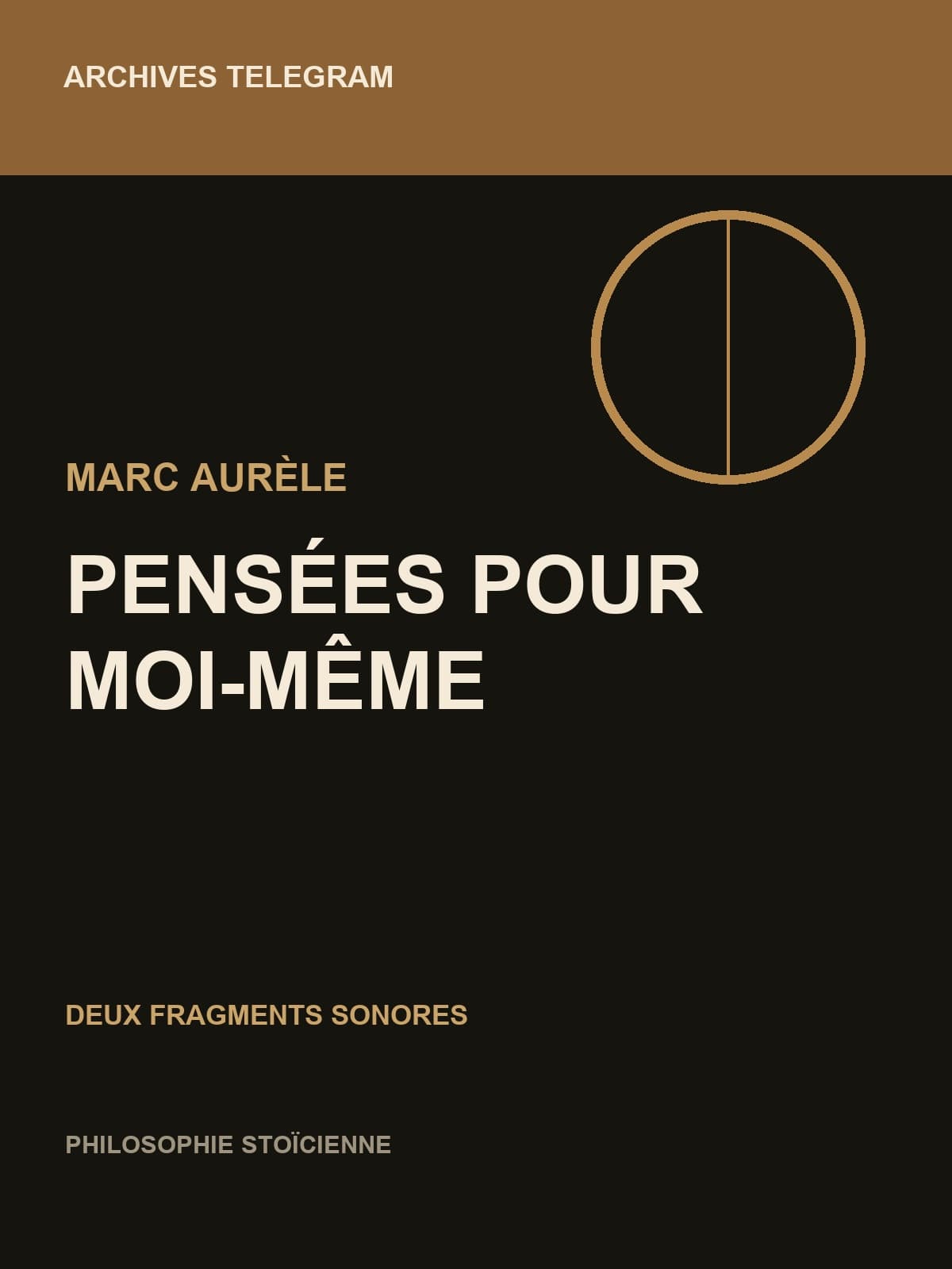 Couverture de Pensées pour moi-même — deux fragments sonores