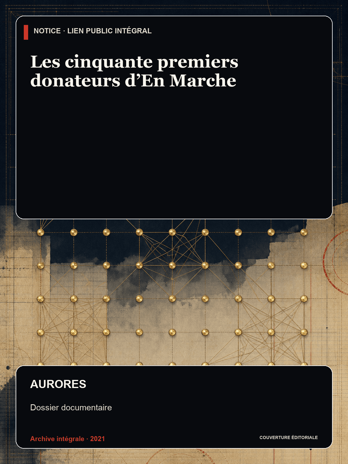 Couverture de Les cinquante premiers donateurs d’En Marche
