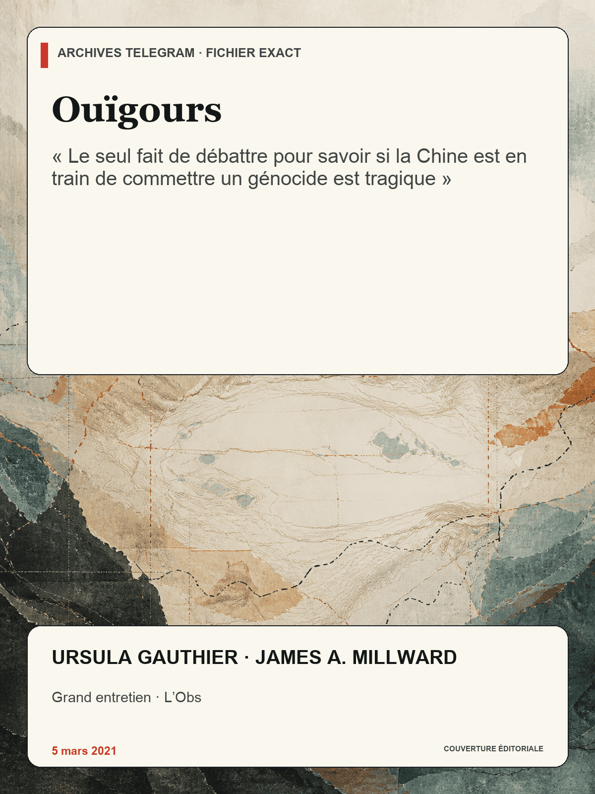 Couverture de Ouïgours : « Le seul fait de débattre pour savoir si la Chine est en train de commettre un génocide est tragique »