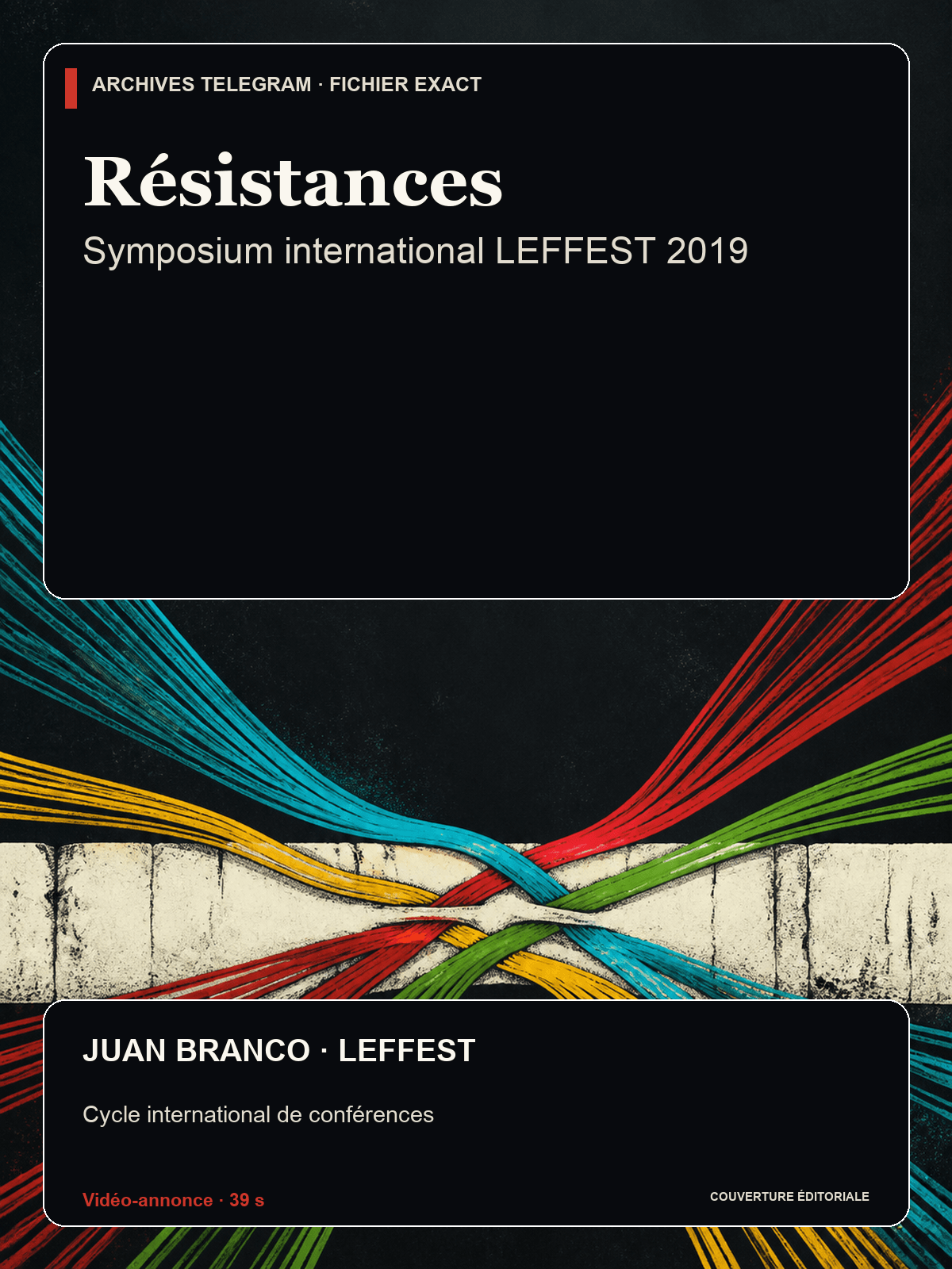 Couverture de Résistances — Symposium international LEFFEST 2019