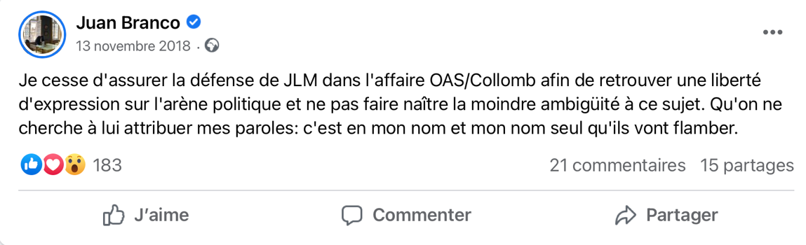 FAQ — Juan Branco a-t-il été l’avocat de Jean-Luc Mélenchon ?