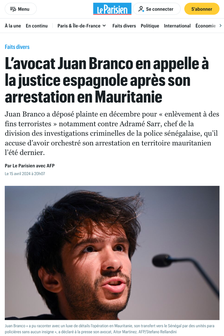 FAQ — Juan Branco a-t-il été enlevé en Mauritanie ?